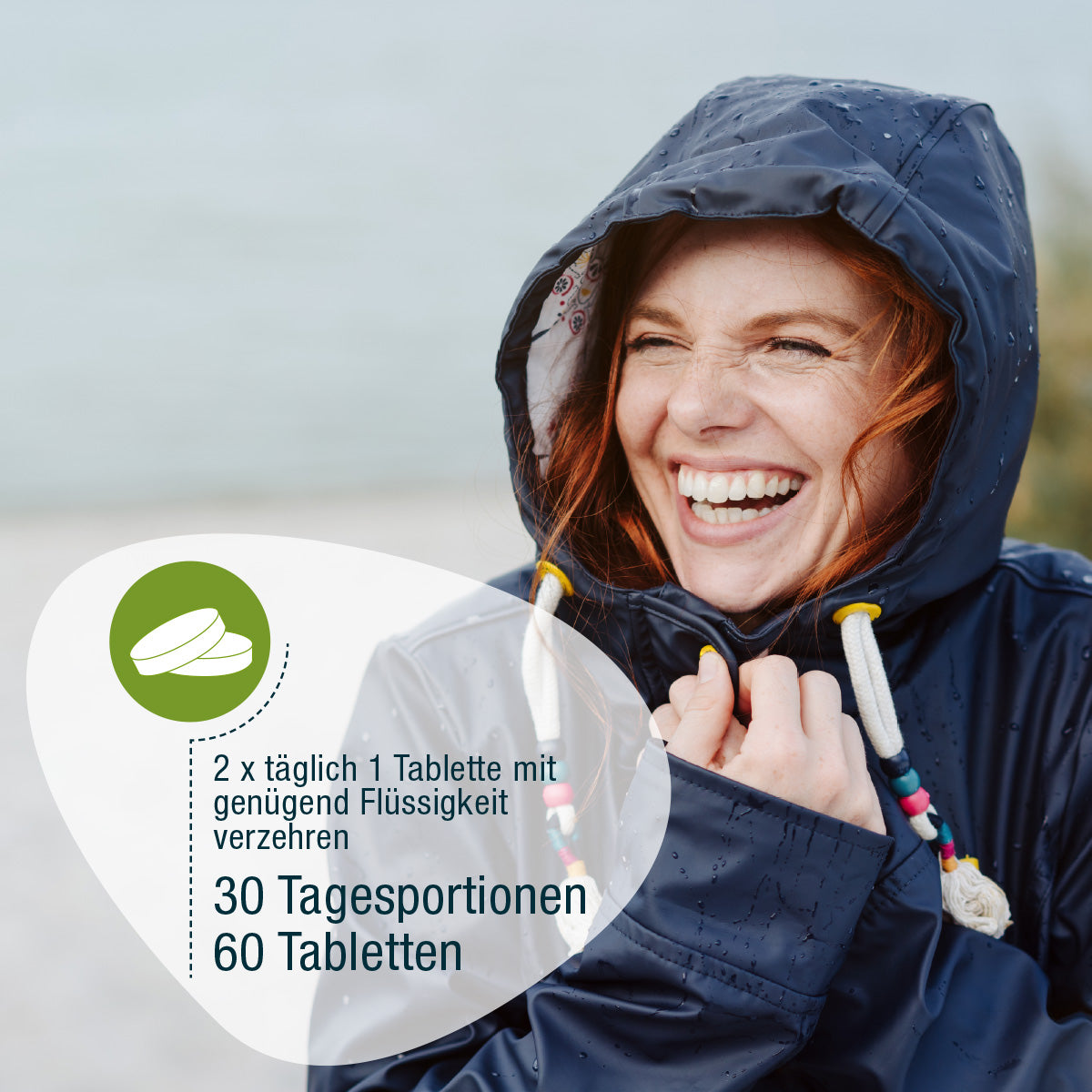 Flasche, 60 Tabletten zur pflanzlichen Immununterstützung.
